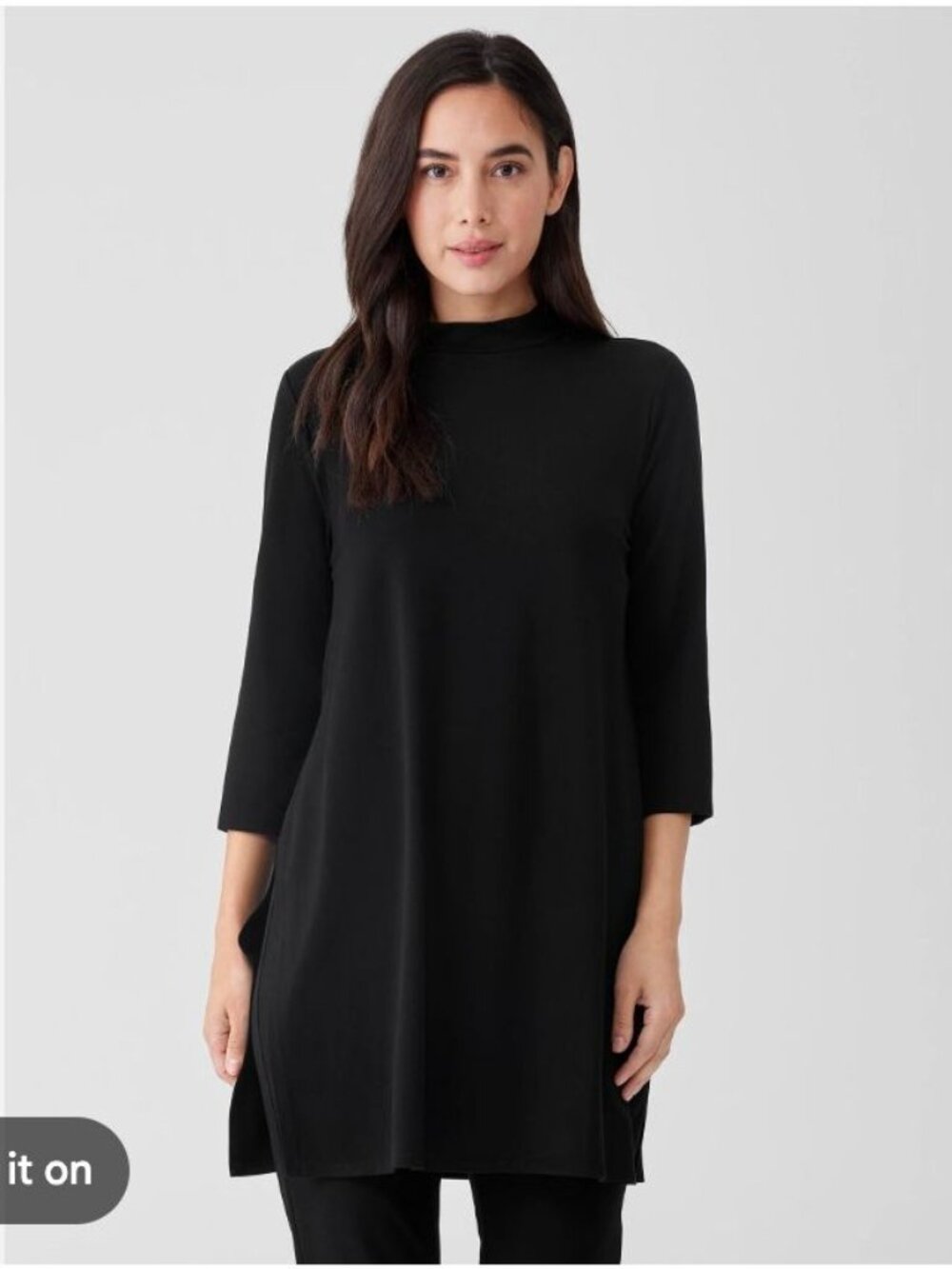 Eileen fisher stretch jersey mock neck tunic